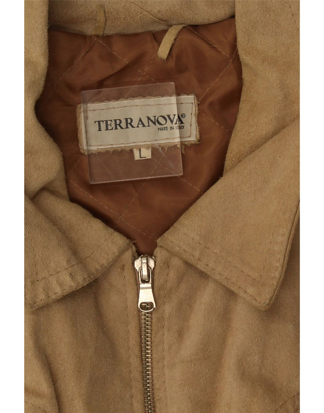 Giubbotto bomber in pelle scamosciata da uomo Terranova UK 40 Large Beige