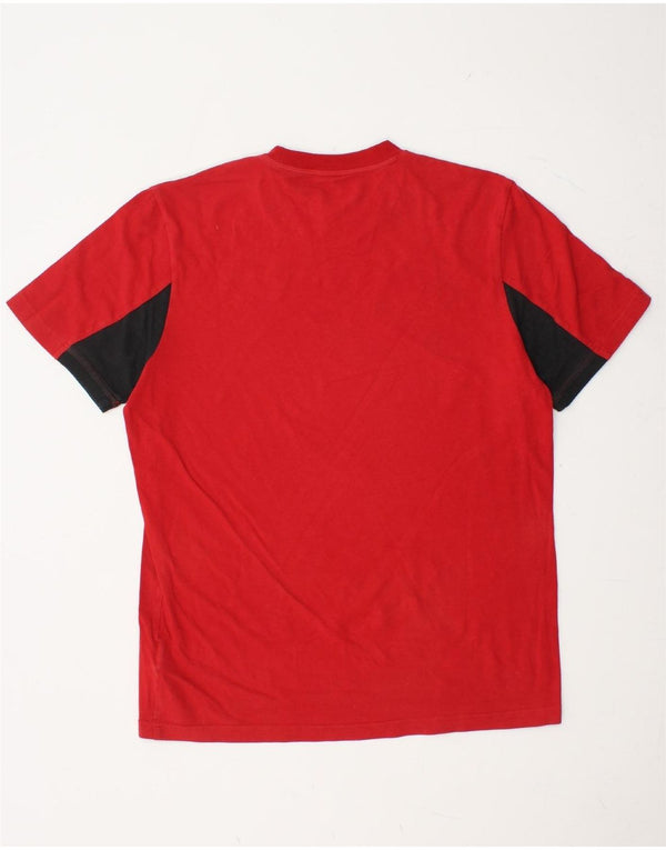 T-shirt da uomo ADIDAS Top UK 42/44 grande rosso in cotone color block