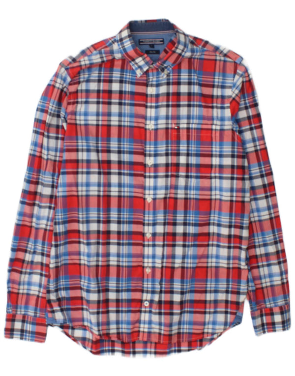 Camicia slim fit da uomo Tommy Hilfiger, cotone a quadri rossi grandi