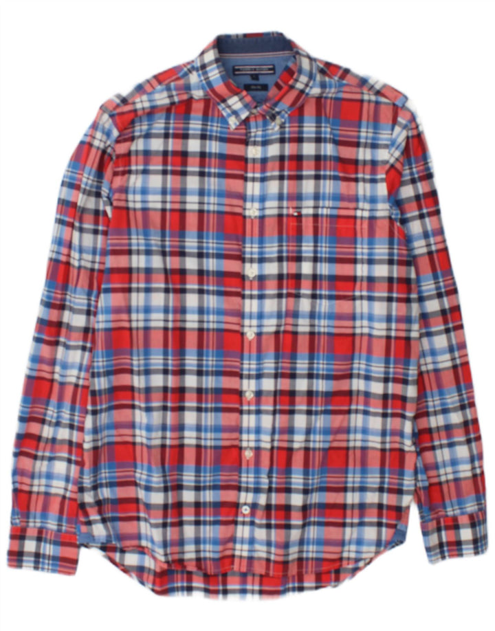 Camicia slim fit da uomo Tommy Hilfiger, cotone a quadri rossi grandi