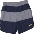 NIKE Mens Graphic Sport Shorts Large  Navy Blue Striped Nylon Vintage Nike and Second-Hand Nike from Messina Hembry 