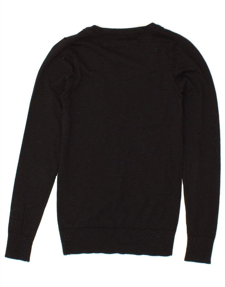 G-STAR Womens V-Neck Jumper Sweater UK 8 Small Black Classic Vintage G-Star and Second-Hand G-Star from Messina Hembry 
