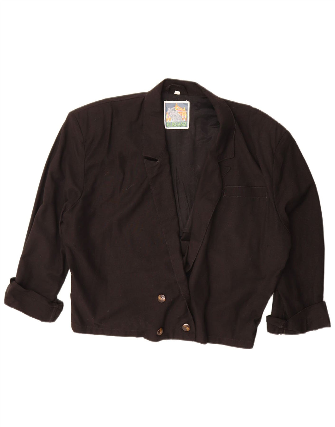 Giacca blazer oversize da donna vintage UK 10 piccola nera