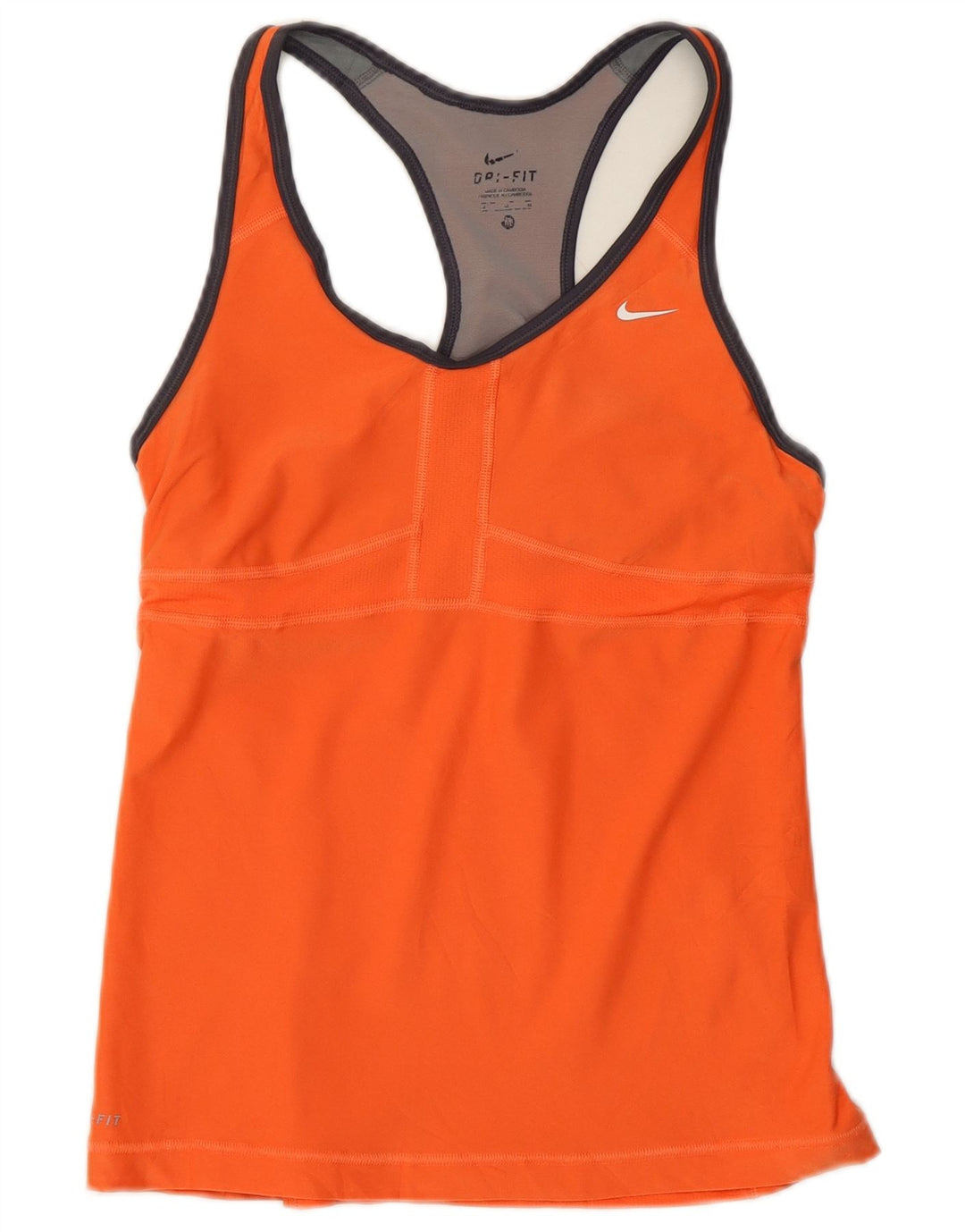 Canotta Nike Dri Fit da donna UK 12 poliestere arancione medio