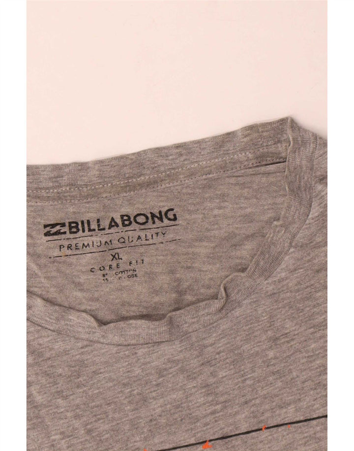 T-shirt grafica Billabong da uomo Core Fit XL in cotone grigio