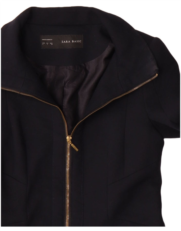 Cappotto da donna Zara UK 14 grande poliestere blu navy