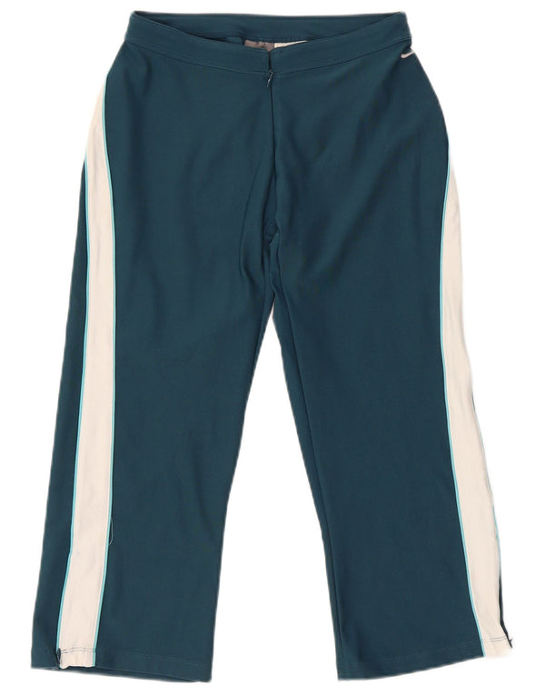 Pantaloni della tuta Nike Capri da donna UK 8/10 Small Green Colourblock Sports