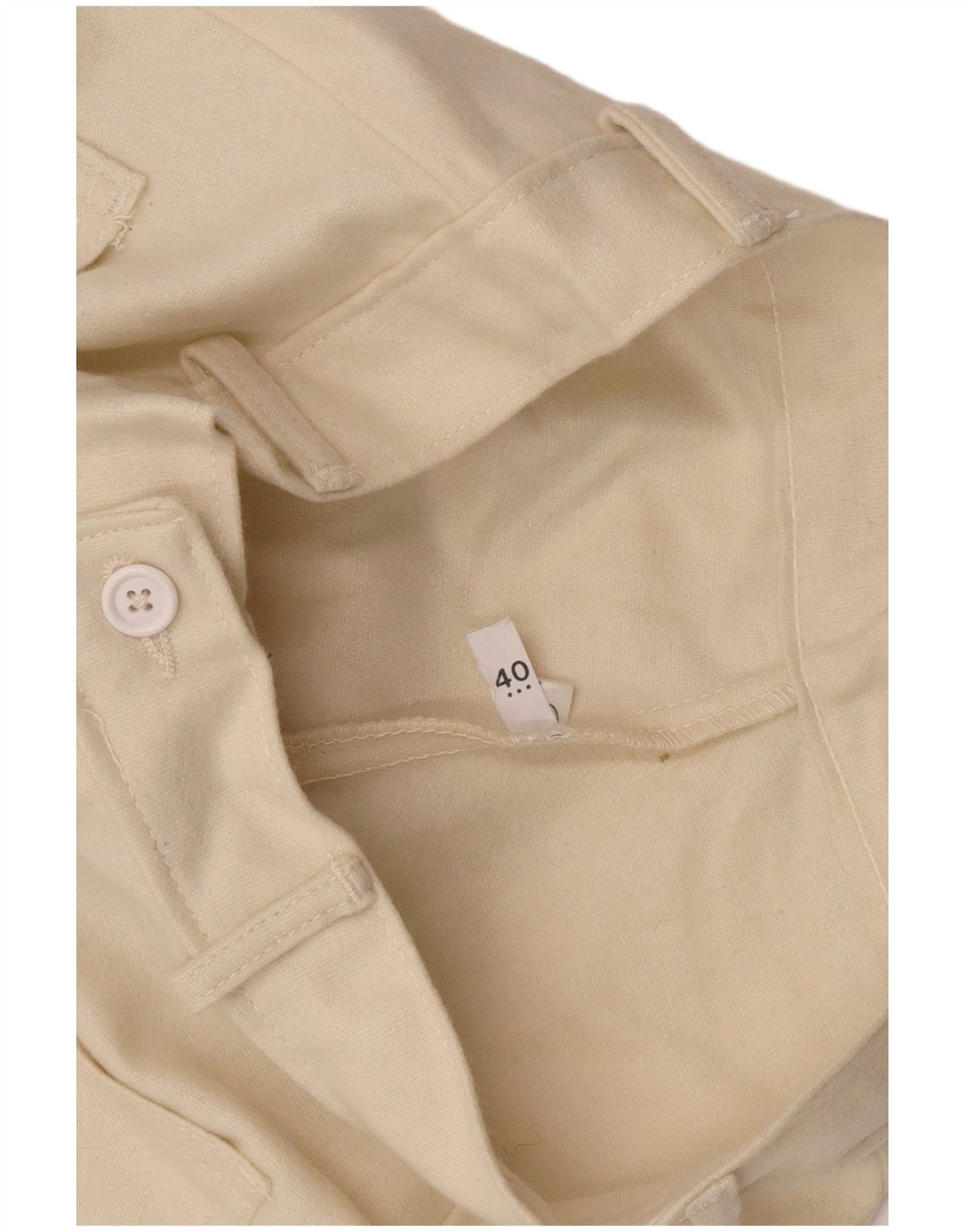 Pantaloni bootcut vintage da donna IT 40 piccoli W26 L33 bianco sporco