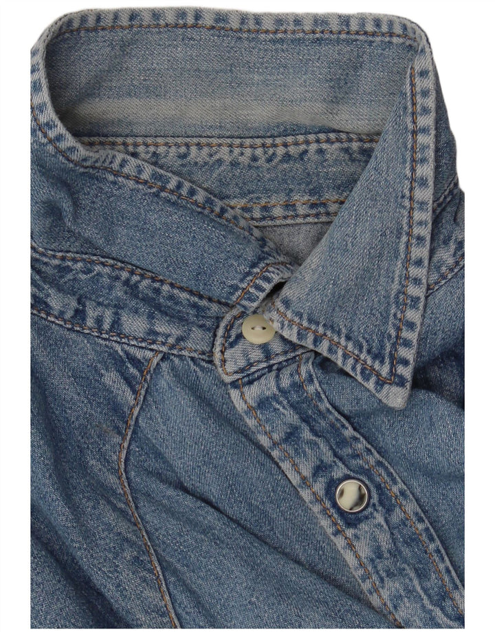Camicia di jeans da uomo Lee in cotone blu medio