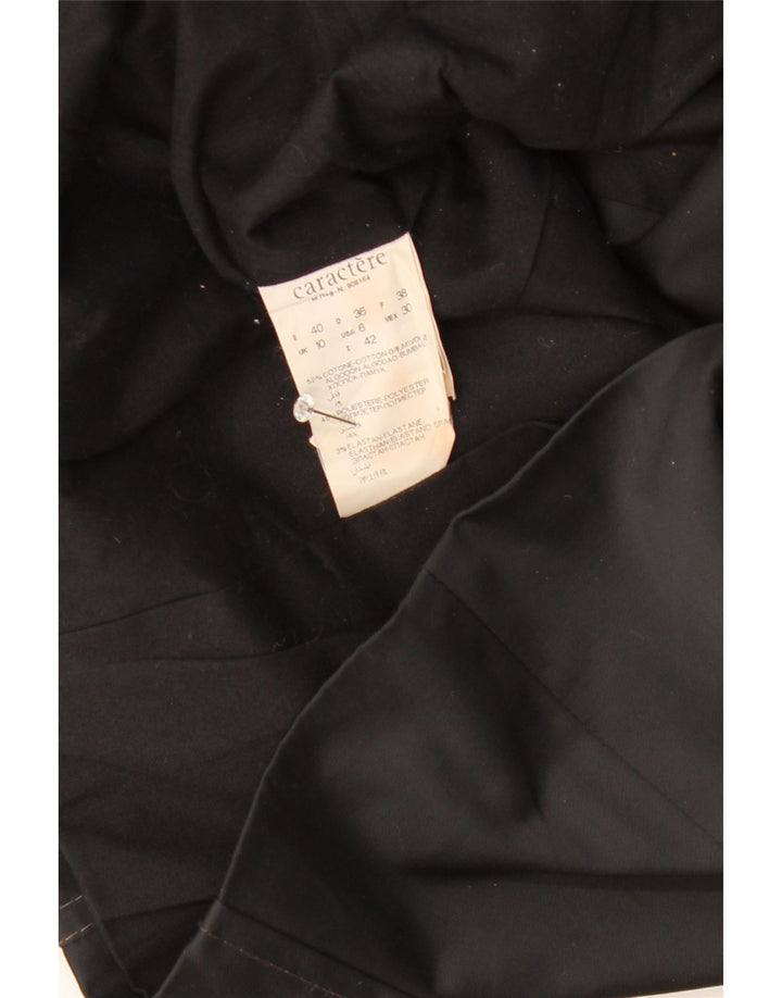 CARACTERE Womens 3 Button Blazer Jacket UK 10 Small  Black Cotton Vintage Caractere and Second-Hand Caractere from Messina Hembry 