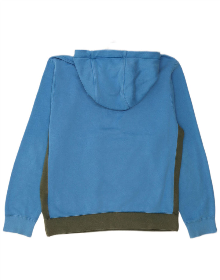 Maglione con cappuccio e zip da uomo NIKE piccolo in cotone color block blu