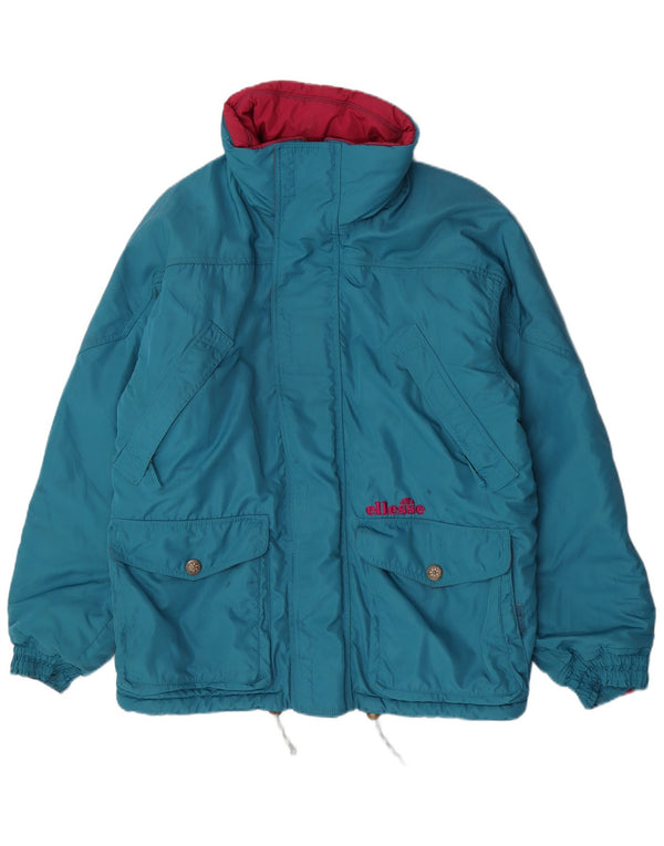 Ellesse Mens Hooded Padded Jacket UK 42 XL Blue Polyester