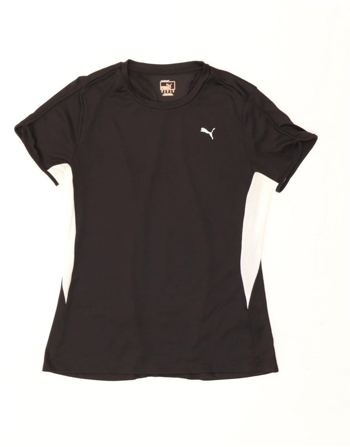 T-shirt da donna Puma UK 12 Medium Black Poliestere color block
