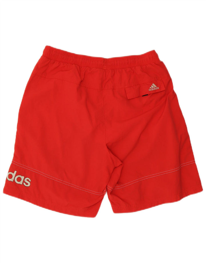 Pantaloncini da bagno con grafica Adidas da uomo in poliestere rosso medio