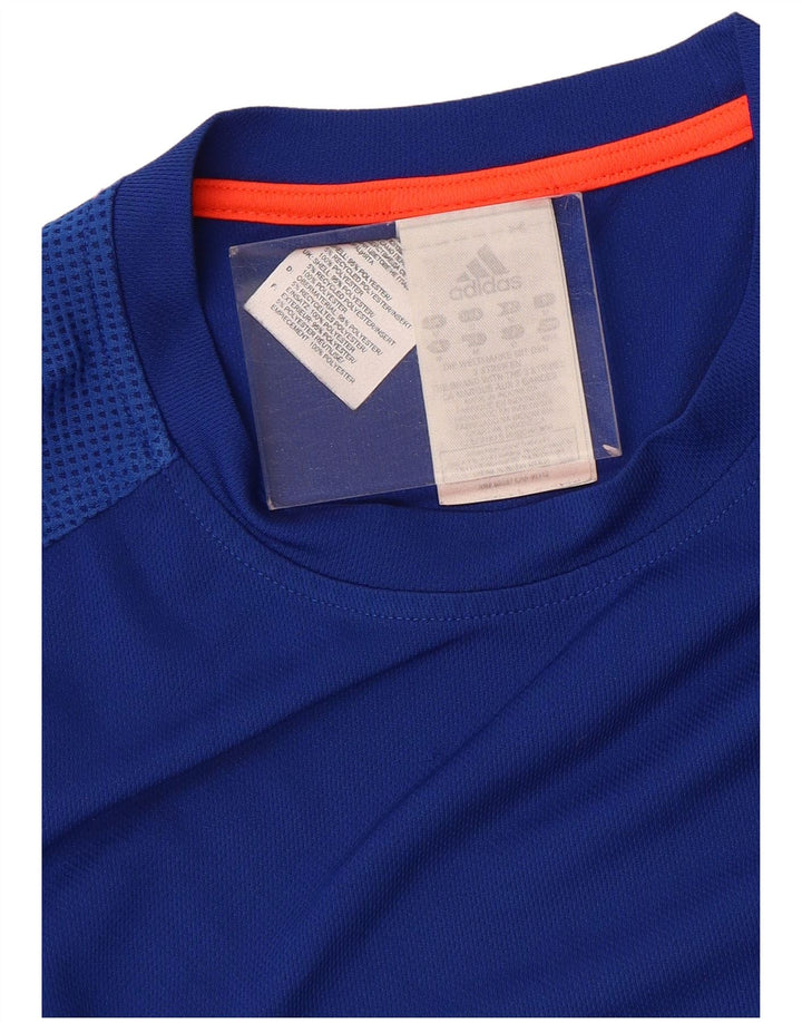 T-shirt da uomo Adidas Top in poliestere blu medio