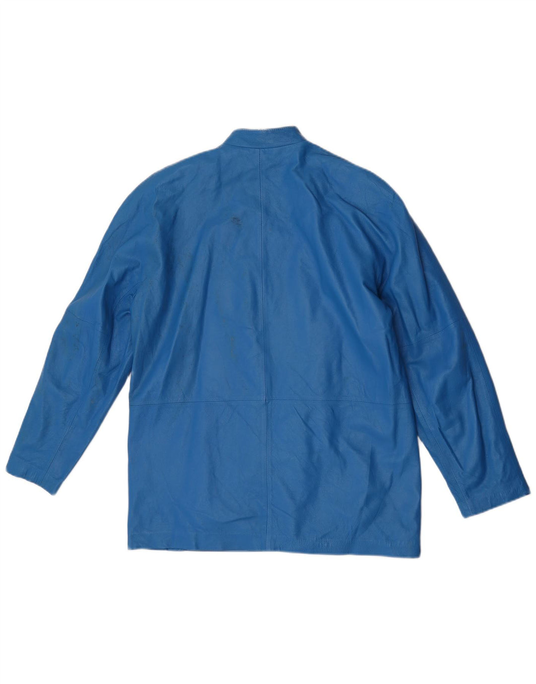 Giacca in pelle vintage da donna IT 46 grande blu