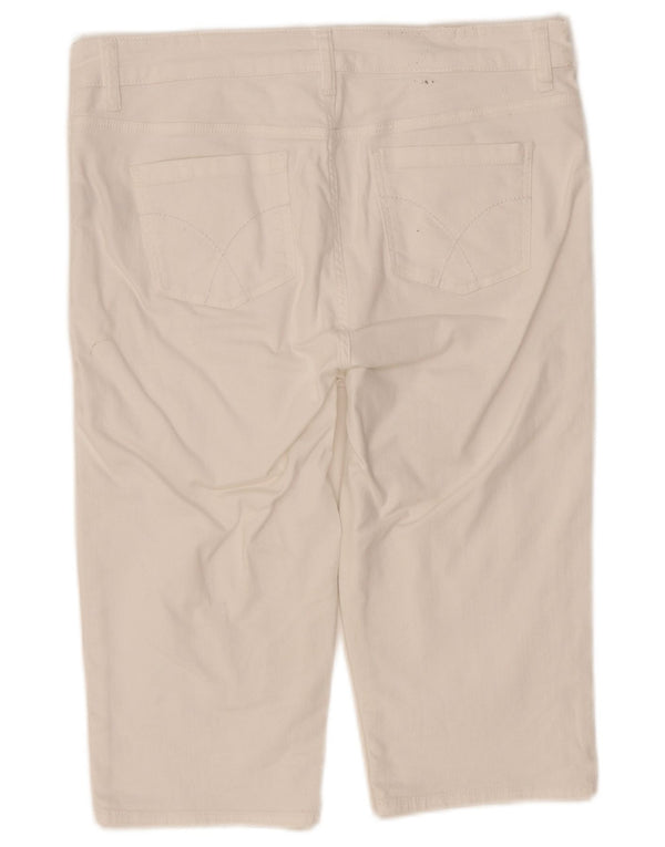 Crew Clothing Pantaloncini Bermuda in denim da donna UK 14 Large W32 Cotone bianco