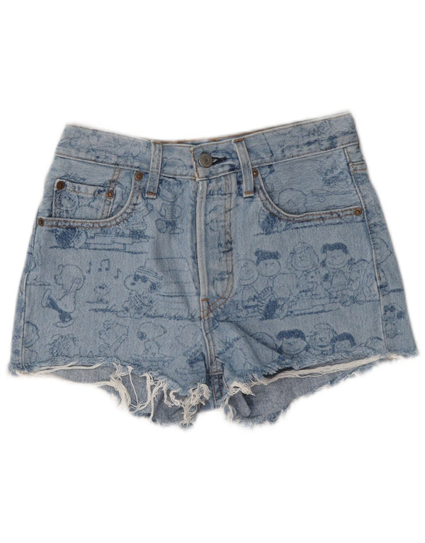 Pantaloncini di jeans con grafica Peanuts da donna Levi's W24 XS in cotone blu