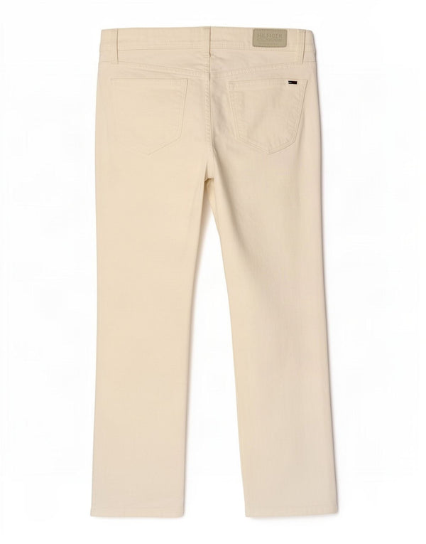 Jeans dritti da donna Tommy Hilfiger W26 L30 cotone bianco
