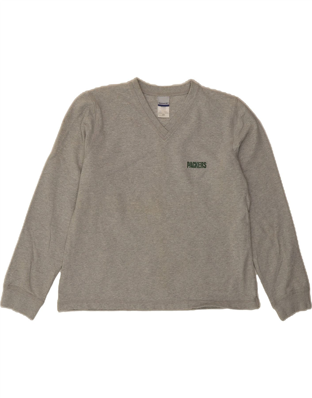 REEBOK Womens Sweatshirt Jumper UK 16 Large Grey Cotton Vintage Reebok and Second-Hand Reebok from Messina Hembry 