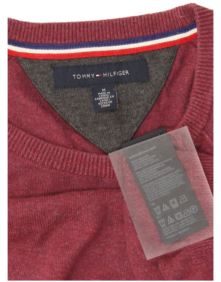 Maglione maglione girocollo da uomo Tommy Hilfiger in cotone rosso medio