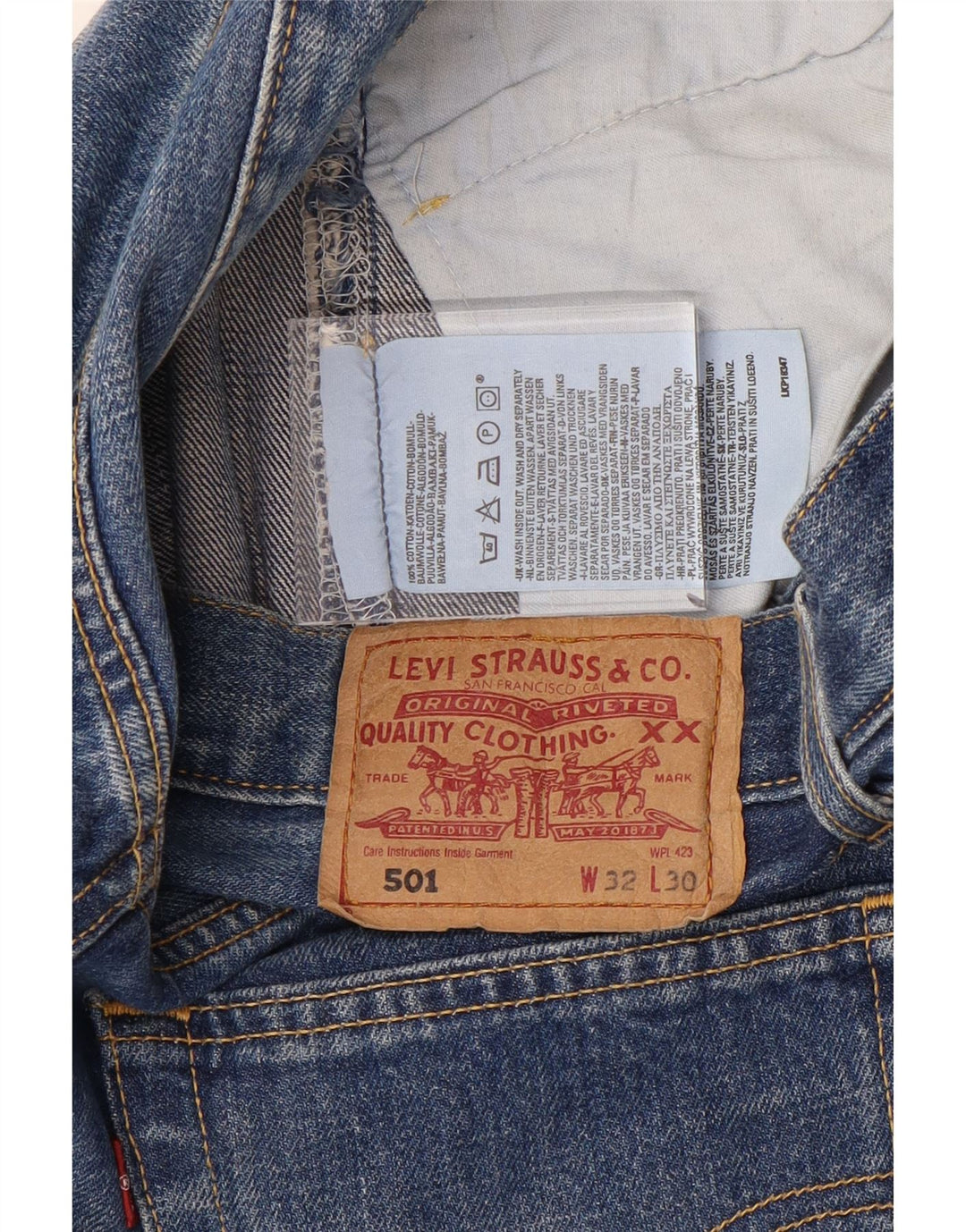 Levi's Uomo 501 Jeans dritti W32 L30 Cotone Blu