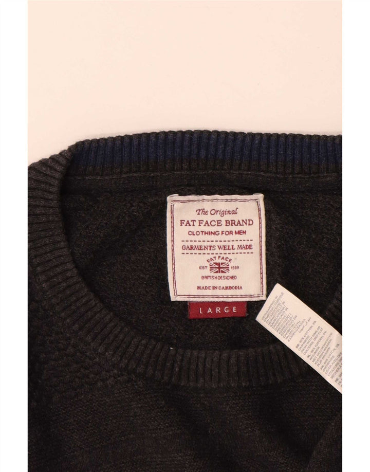 Maglione maglione girocollo da uomo Fat Face grande cotone grigio