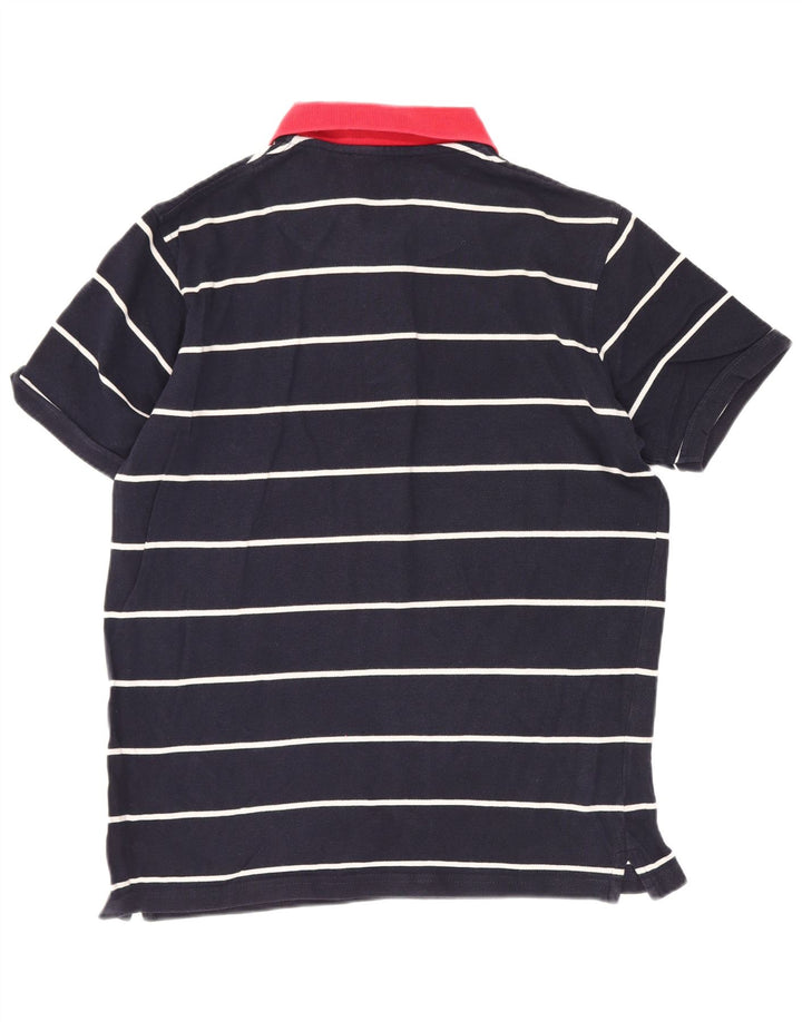 Trussardi Mens Polo Shirt Small Navy Blue Striped