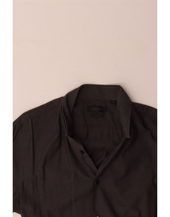 CALVIN KLEIN Camicia slim fit da uomo taglia 41 16 grande grigia