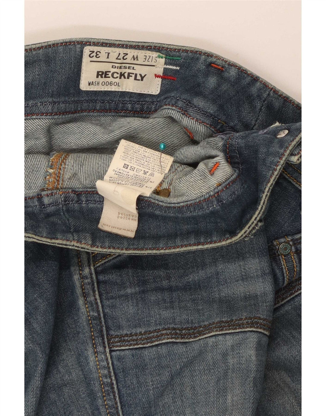 Jeans da donna Diesel Reckfly Bootcut W27 L32 cotone blu