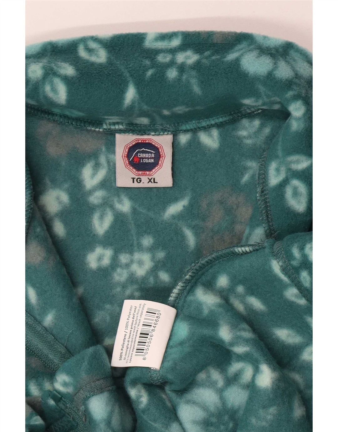 Giacca in pile da donna Canada Logan UK 18 XL Verde floreale in poliestere
