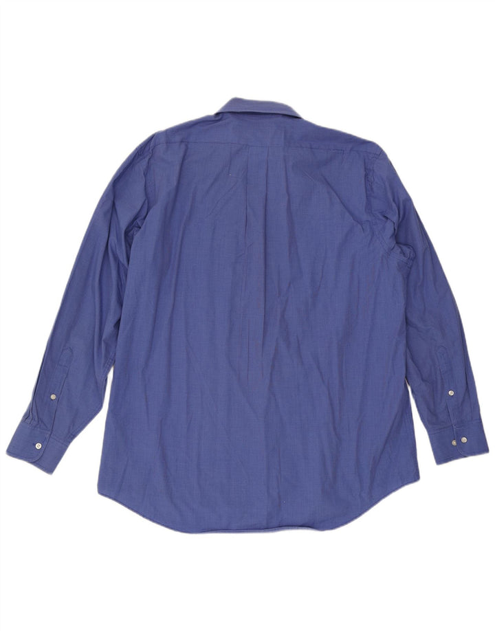 Camicia Chaps da uomo vestibilità classica taglia 17 XL cotone pied de poule blu