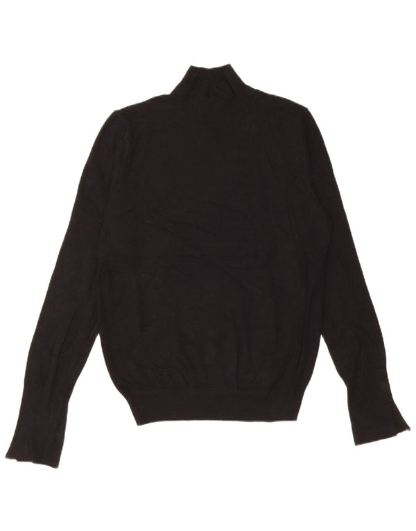 Maglione maglione a collo alto da donna Zara UK 14 grande viscosa nera