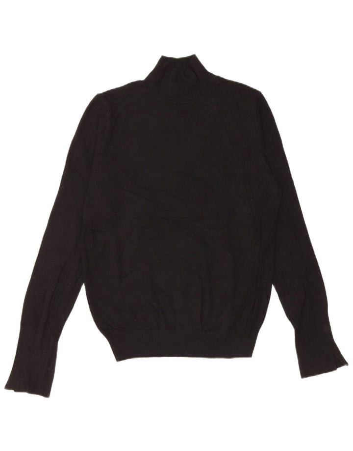Maglione maglione a collo alto da donna Zara UK 14 grande viscosa nera