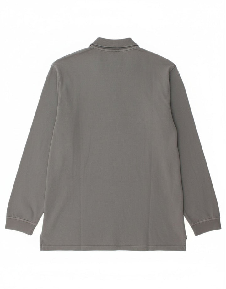 Polo da uomo a maniche lunghe Timberland grande in cotone grigio