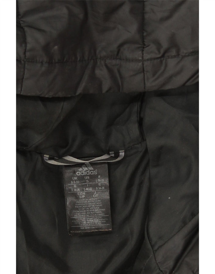 Giacca imbottita con cappuccio da donna Adidas UK 8/10 Small Poliestere nero
