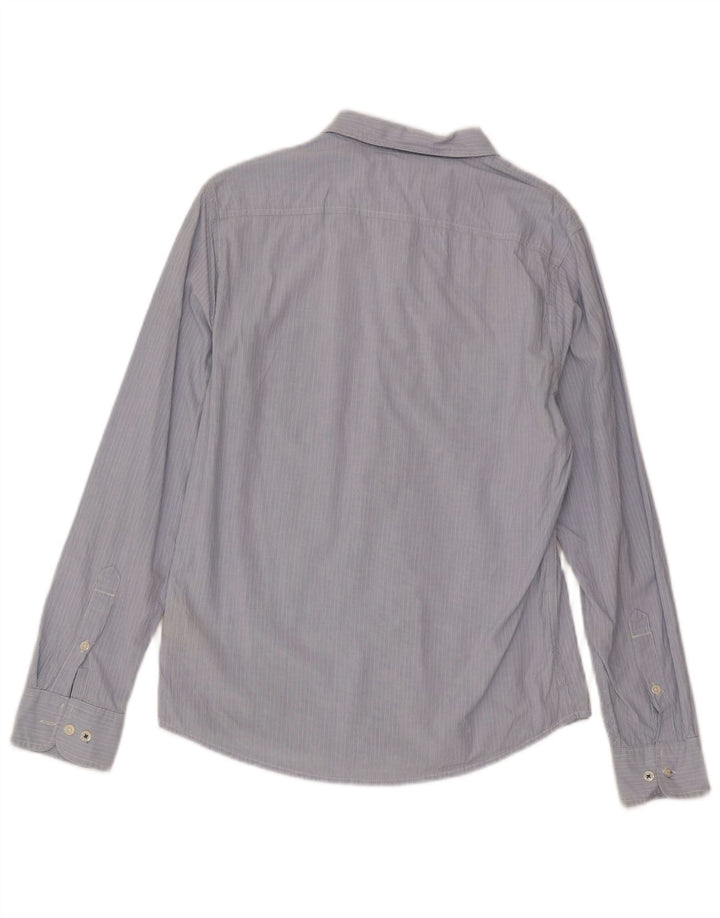 Camicia Lee da uomo slim fit in cotone gessato blu medio