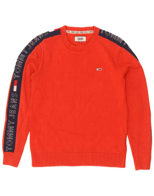 Tommy Hilfiger Mens Graphic Crew Neck Jumper Sweater XS Red Cotton