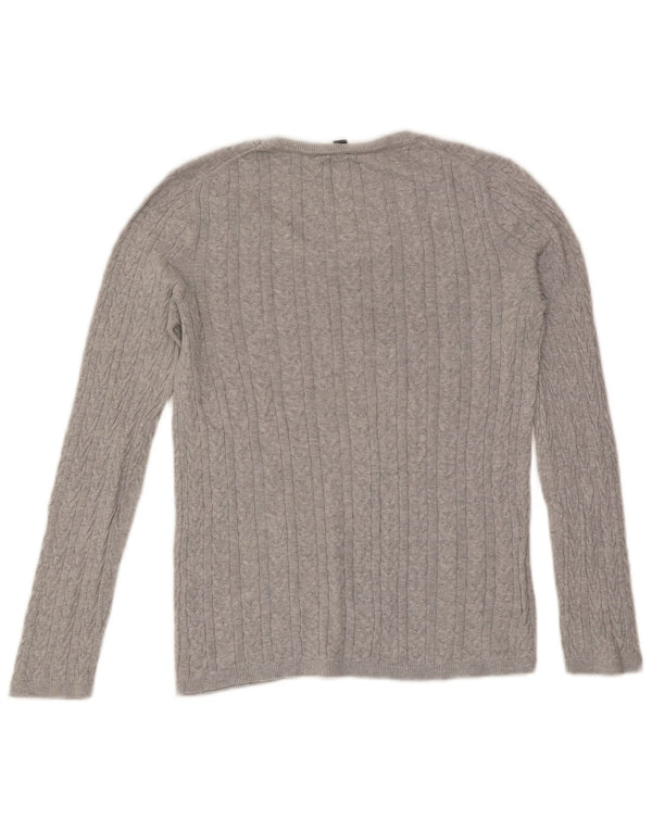 Tommy Hilfiger Womens Boat Neck Jumper Sweater UK 12 Medium Grey Flecked
