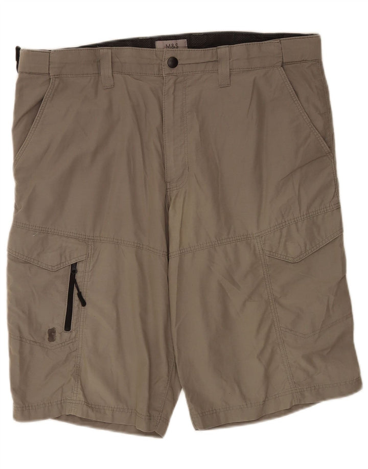 Pantaloncini cargo da uomo Marks & Spencer W36 grandi in cotone grigio