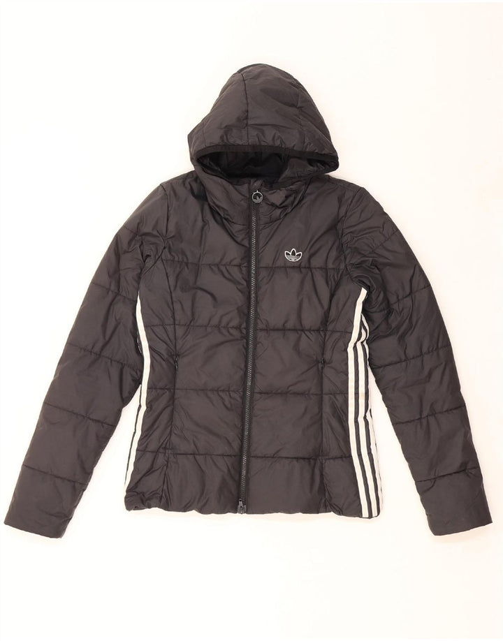 Giacca imbottita con cappuccio da donna ADIDAS UK 8 Small poliestere nero