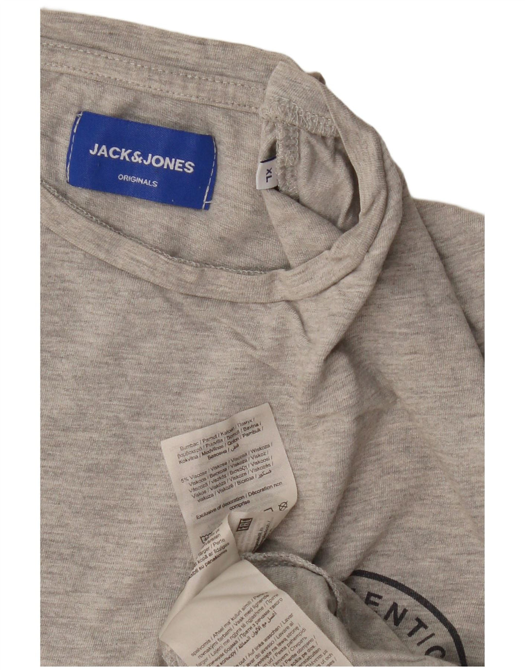 JACK & JONES T-shirt grafica da uomo XL in cotone grigio