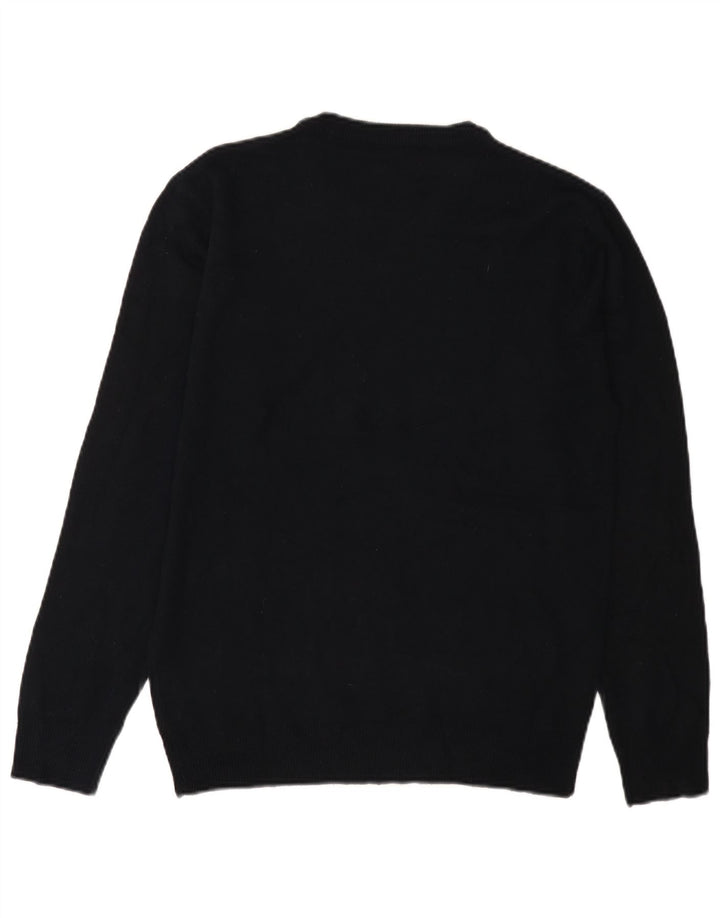 PIERRE CARDIN Maglione maglione girocollo da uomo piccolo acrilico nero