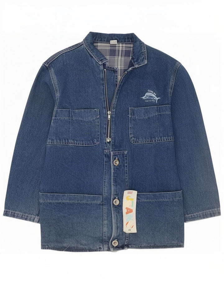 Giacca di jeans vintage da donna IT 42 Blu medio Cotone