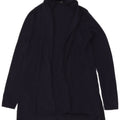 ZARA Maglione Cardigan Aperto da Donna a Linea Lunga UK 12 Medio Blu Navy