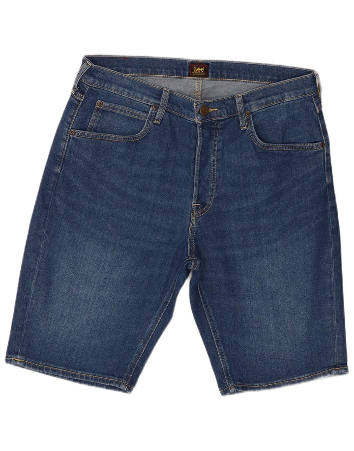 Pantaloncini corti in denim da uomo a 5 tasche Lee W33 cotone blu medio