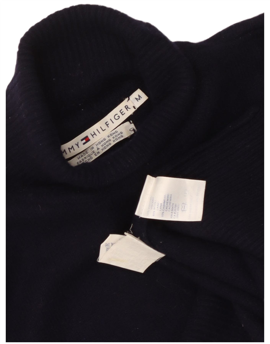 Maglione maglione a collo alto da donna Tommy Hilfiger UK 12 medio blu navy