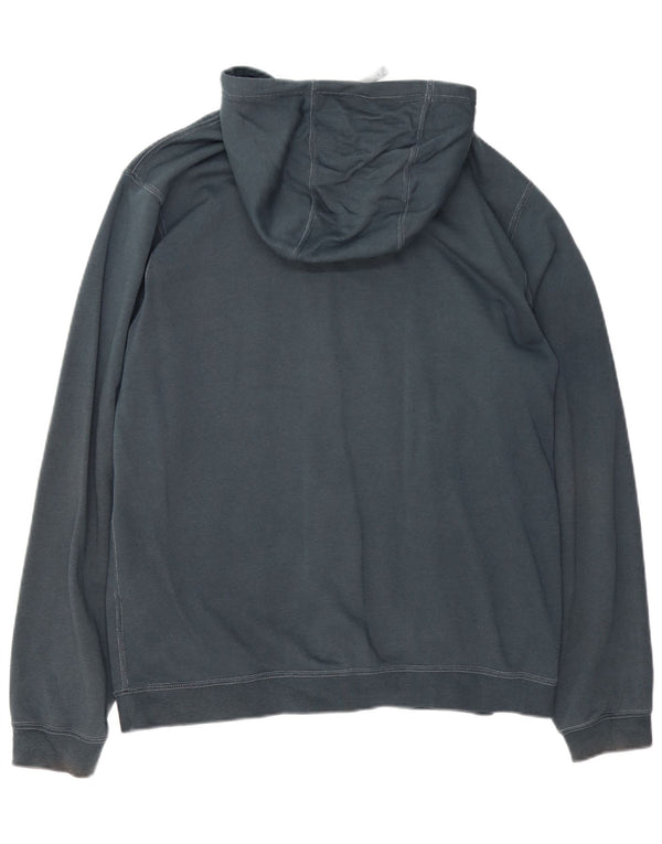 Felpa con cappuccio e zip Nike da uomo, grande, in cotone blu navy