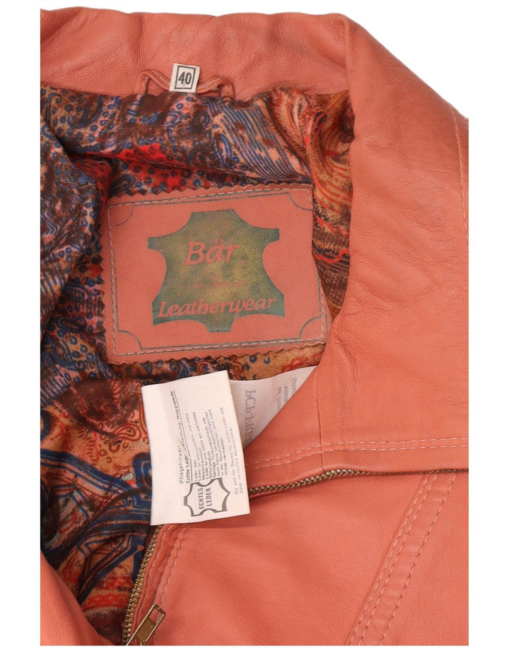 Giacca in pelle oversize da donna vintage EU 40 in pelle rosa medio