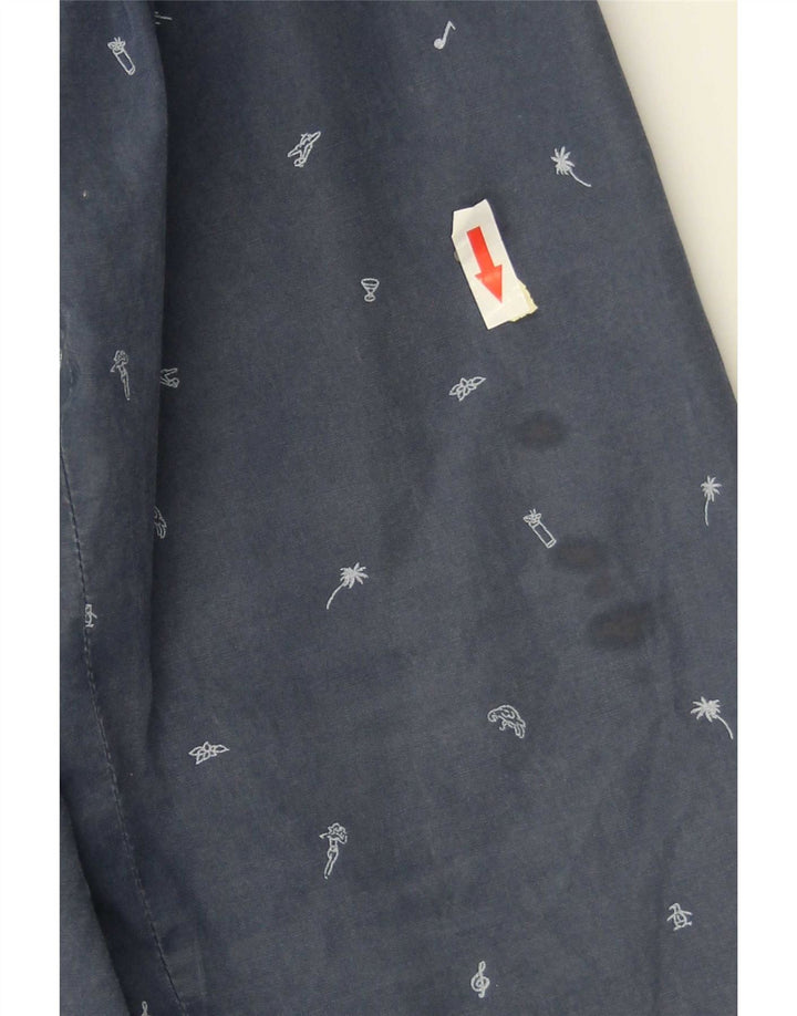 Giubbotto bomber con cappuccio da uomo con motivo astratto Penguin UK 40 grande cotone blu